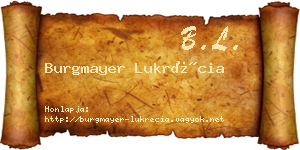 Burgmayer Lukrécia névjegykártya